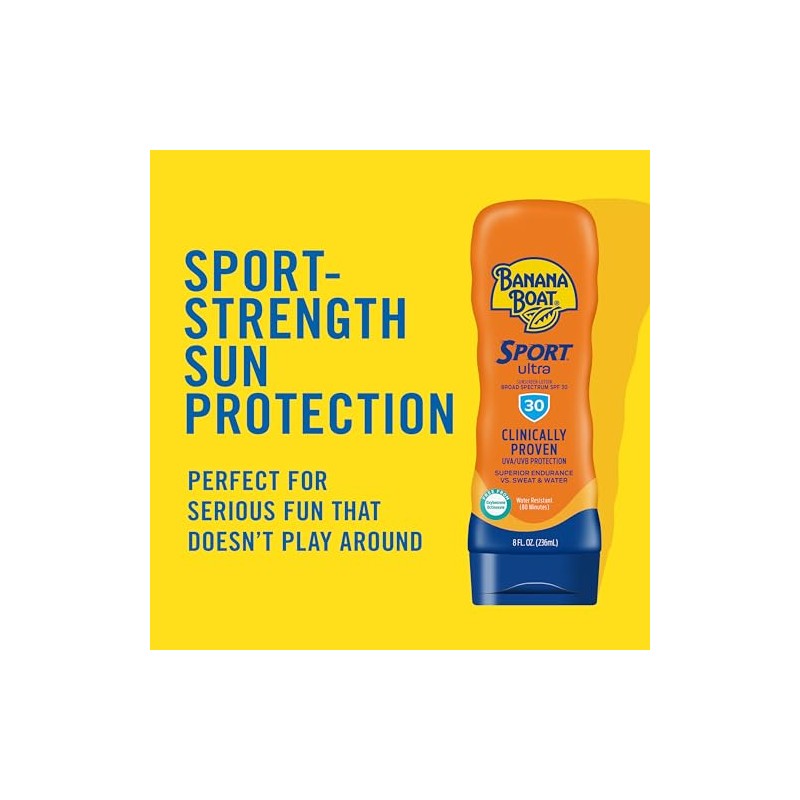Banana Boat Sport Performance Sunscreen Lotion SPF 30, 3 Ounce