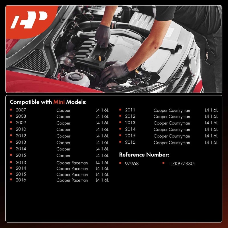 A-Premium Iridium Platinum Spark Plugs Compatible with Mini Cooper 2007-2015,