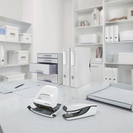 Leitz 3-Flap Folder, Holds up to 150 A4 Sheets, Elastic Closure, Cardboard, White, WOW Range, 39820001
