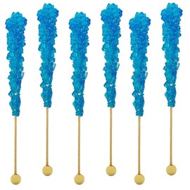 Fruidles Rock Candy Lollipops Pops Candy Suckers, Color and Flavor Assortment, Individually Wrapped, 6.5" (Raspberry, 6-Pack)