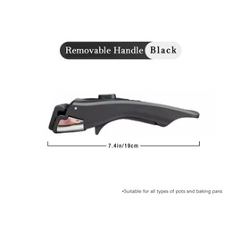 Removable Handle Black, Detachable Handle for Pots & Pans, Removable Pan Handle Universal Pot, Pot Handle Replacement Suitable for Cookware, Pot and Pan Anti Scald Clip