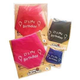 Spoilt Rotten Pets Red It's My Birthday With Balloons Dog Pet Bandana Dogs & Cats (S4 Large Dogs Newfies, GSD & Chow Chow)