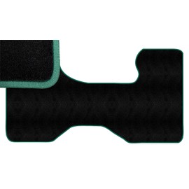 PartCatalog Green Edge Custom Fit Front Carpet Floor Mat, Black, Compatible with Dodge Dakota 2WD Automatic, with Console 1996 1995 1994 1993 1992 1991 1990 1989 1988 1987