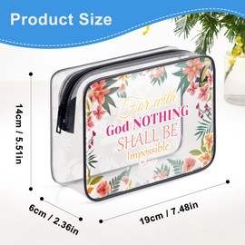 Religious Gift Christian Gifts for Women Bible Verse Cosmetic Bag Inspirational Motivational Gift for Her Friend Coworker Employee Sister Clear Toiletry Bag Church Gift Makeup Bag Christmas Faith Gift