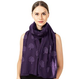 World of Shawls Mulberry Tree Scarf Shawl Wrap Soft Warm (Purple)