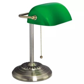 Emerald Lamp Desk Bankers Green Vintage Shade Brass Glass Antique Emerald Light Shade