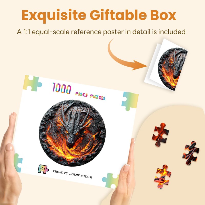 Masseruon 1000 Piece Puzzle for Adults, 26.6 * 26.6in Flame