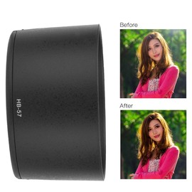 Camera Lens Hood HB-57 Hood for Camera AF-S 55-300mm F4.5-5.6G ED VR Plastic Black Lens Protection Anti-Reflective Dirt Scattered Light Compatible Hood