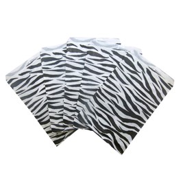 N'icePackaging 100 Qty 8.5" x 11" Decorative Flat Paper Gift Bags - Zebra Pattern on White Kraft Bags - For Sales/Treats/Parties Cookies/Gifts