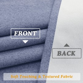 Aiyufeng Light Blue Total Blackout Curtains, 63 Inches Long 2 Panels, Textured Full Room Darkening Panels, Faux Linen Look Thermal Insulated Drapes for Bedroom Living Room (Grommets, 2xW40xL63)