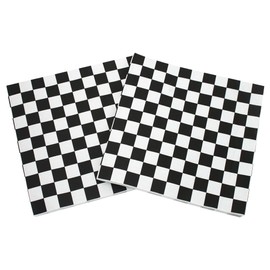 80 Pcs Black and White Checkered Party Napkins Checkered Flag Dinner Napkins Racing Car Themed Napkins Decorative Square Paper Napkins