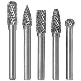 KangTeer Carbide Burr Bits 5pcs 5/16" Cutter Dia 1/4" Shank Double Cut Tungsten Carbide Rotary File Cutting Tool for Die Grinder Drill Bits,Metal Woodworking Deburring Carving Drilling Milling Cutting