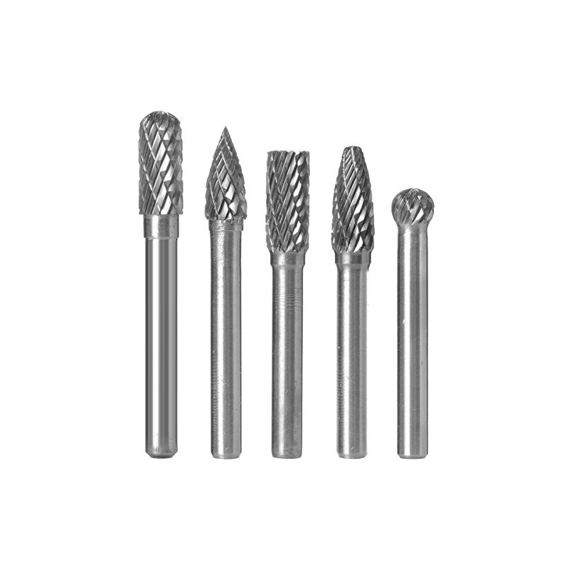 KangTeer Carbide Burr Bits 5pcs 5/16" Cutter Dia 1/4" Shank