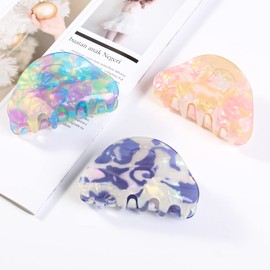 Jayongnee clip Pinzas Para El Pelo Para Mujer, Pinzas Para El Pelo De Concha Para Cabello Fino, Diseño Francés, Pasadores Acrílicos Para El Pelo Con Accesorios Para El Cabello Estampados Para Mujeres Y Niñ