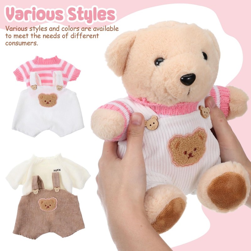 NOLITOY Plush Clothes 2 Sets: 30cm Bear Clothes with Jumpsuit