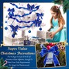 2 Rolls 20 Yards Christmas Wired Ribbons Blue Glitter Ribbon