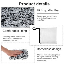 Foribyw 2pcs Car Wash Mitt Microfiber Wheel Cleaning Gloves Equipment Professional Scratch Free Double Sided Polishing Cleaning Cloth for Car Detailing Kit