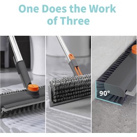 Air U+ Cepillo para Piso 3 en 1 con Jalador y Mango Largo Ajustable