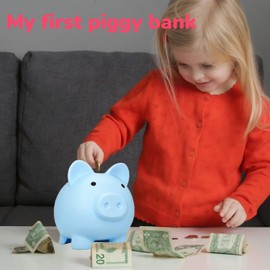 Piggy Bank for Sbrvaniy Piggy Coin Banks for Boys and Girls My First Unbreakable Plastic Money Bank S/M/L Size Decoration Savings Christmas, Easter, Birthday Gift