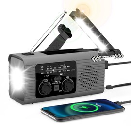 Nitigo Emergency Radio 4000mAh Solar Hand Crank AM/FM/NOAA Portable Weather Radio with Phone Charger, LED Flashlight, Reading Lamp, SOS Alarm, Headphone Jack for Indoor Outdoor Emergency, USB Charged