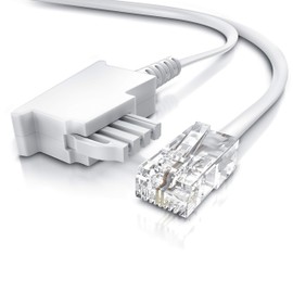 CSL – Internet Cable Router Cable, TAE-F Male to RJ45 Male, 30 m, Internet Cable, Router to Telephone Socket, Compatible with DSL VDSL Fritzbox Internet Router to Telephone Socket TAE, White