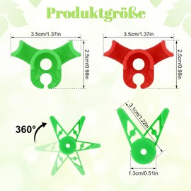 Newofview Pack of 60 Plant Benders 90/360 Degree Lst Clips Low Stress Training Plant Clips Plant Bender Grow Accessories for Climbing Plants, Flowers (Red + Green)