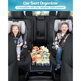 Mixsuper Liner Car Seat Organizer for Kia Telluride 2026 2025 2024-2020, Console Organizer Backseat Box for Kia Telluride, Kids Toys Baby Supplies Dog Toy Box Storage Bin Travel Accessories