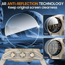 AIDOWU 4 Pack Compatible with Garmin Fenix 8 43mm Screen Protector Tempered Glass,for Garmin Fenix 8 43mm Screen Protector Precise Fit,9H Hardness Scratch Resistance