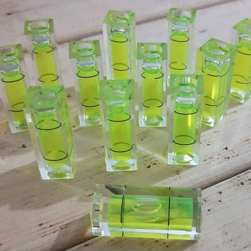SIZIKJXGHWYI 6Pcs Small Bubble Level 10x10x29mm Mini Square Spirit Level