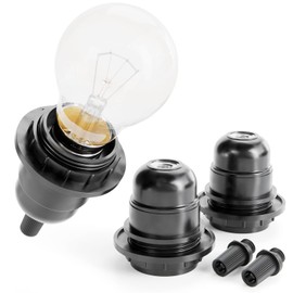 greate. greate. 3x E27 Fassung schwarz - Lampenfassung E27 schwarz 250V 60W - Lampensockel E27 aus Kunststoff - Sockel E27 Lampenfassung - E27 Sockel Fassung fr Tischlampe, Stehlampe oder Deckenleuchte