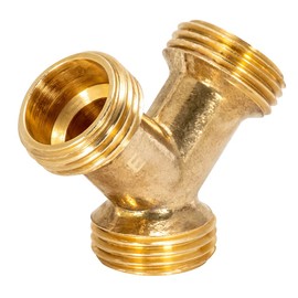 Eastman 41003 Steam Dryer Y Connector, 3/4 inch MHT Connector x Two 3/4 inch MHT Connectors, Brass