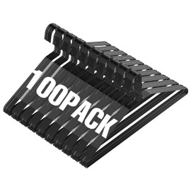 SPECILITE Wire Metal Clothes Hangers Bulk 100 Pack for Standard Size Suits, Coats, Shirts, Pants, Skirts, Space Saving, Non Slip,16 Inch 12 Gauge Ultra Thin, Black