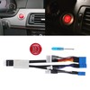 LED Gear Shift Knob Red Engine Start Button Cover Kit