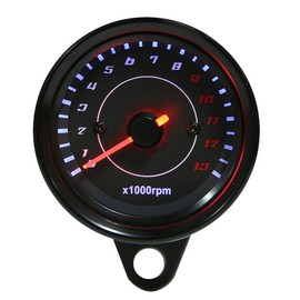 Akozon motorcycle rev counter + tachometer, dc 12v universal led backlight tachometer electronic tach meter gauge