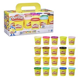 Play-Doh - Súper maletín de colores - Set de 20 latas de 84 gramos de masa - Juguetes para niños y niñas - Actividad de manualidades para niños y niña