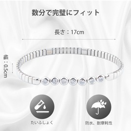 Magnetic Bracelet Stainless Steel Elastic Bracelet Fashionable Women's Bracelet, One size, Stainless Steel, Cubic Zirconia