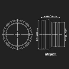 8" to 5" Inch / 200 to 125 mm Round Galvanized Steel Duct Reducer - Duct Fitting - Pipe Increaser Reducer - Metal Tube Reducing Coupling for Drain, Waste and Ventilation (8 to 5 Inch)