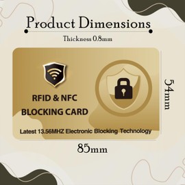 DevTech IT RFID Blocking Cards - 5 Pack, Protects Entire Wallet/Purse, NFC/Contactless Bank Card Protector - Golden