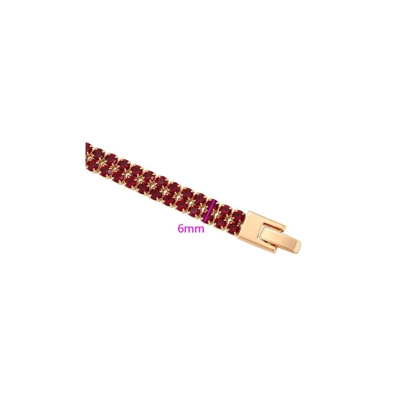 Brazalete Oro 18k Lam Rubí Elegante Mujer 21.5cm Regalo 1