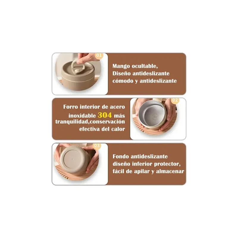 Lonchera Térmica ROOM MEXA de Acero Inoxidable con Toppers 4