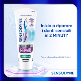 Sensodyne Clinical Repair Pulizia Profonda, Dentifricio per Denti Sensibili, inizia a riparare i Denti Sensibili in 2 minuti*, 75ml
