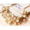 Tytrading Necklace and Earrings Set, Accessories, Gold, Pearl Leaf Design,