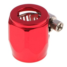 zalati Autocar 8AN Hose End Finisher Clamp Fuel Line Fitting Clip Hose Aluminium Alloy Universal Replacement Parts for Oil Water Pipe Adapter Red
