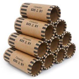 L LIKED 49 Pcs Preformed Loonie Coin Wrappers for Canadian Coins,1 Dollar Coin Rollers