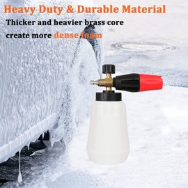 Pressure Washer Foam Cannon Car Foam Wash Gun Jet Wash Snow Foam Lance Wide Neck Car Foam Blaster for Power Washer with 1/4 Inch Connector