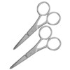 Mikinona 2pcs Stainless Steel Eyebrow Grooming Scissors Compact Facial Hair