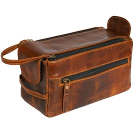 ALASKA EXPORTS Travel Toiletry Bag - Waterproof, Spacious Organizer for Men & Women - Ideal for Travel, Gym, and Home Use 6 inch, Brown, Versatile