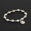 Saint St Benedict Medal Silver Rosary Bracelet Pulsera De Plateado