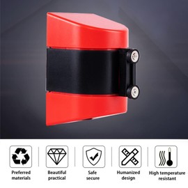 RSBFER Retractable Belt Barrier, Magnetic Wall Mounted Safety Cordon Barrier for Crowd Control Retail Stores, Airports, Banks, School,5M/16.4ft