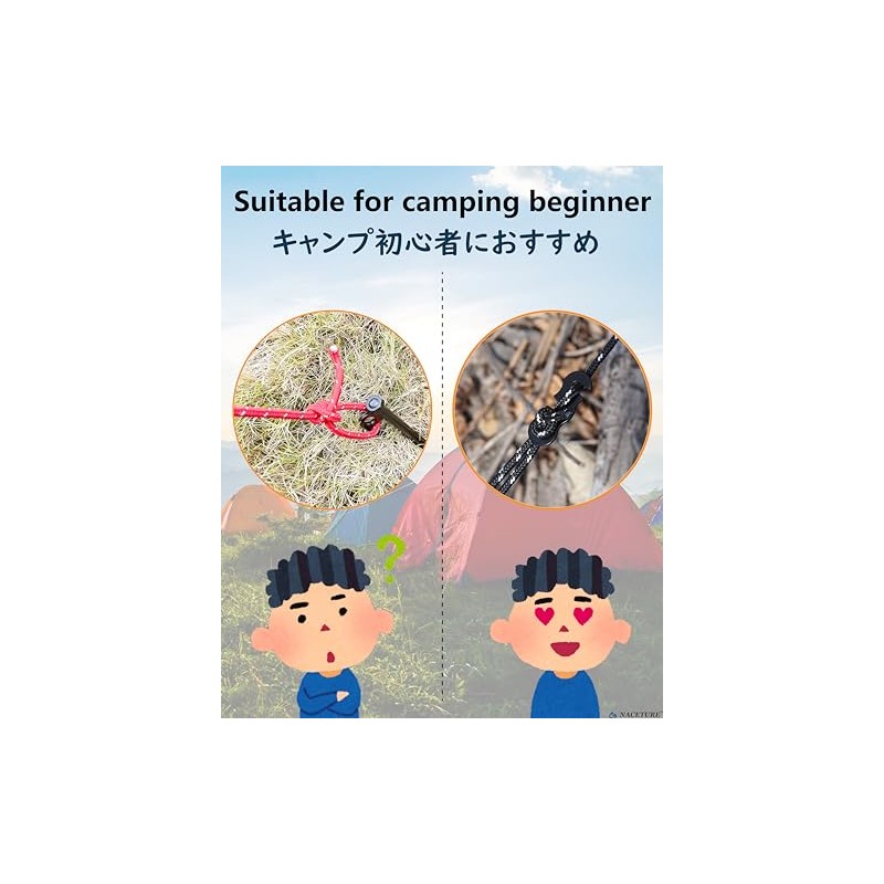 Lightweight Aluminum Tent Guyline Adjusters - 20 Pack